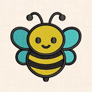 Smiling Bee Machine Embroidery Design