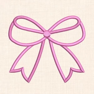 Bow Ribbon Machine Embroidery Design - preview