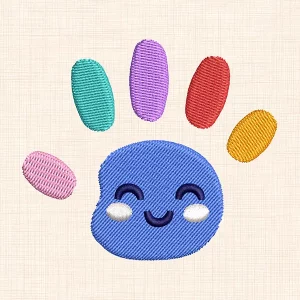 Cute Handprint Machine Embroidery Design