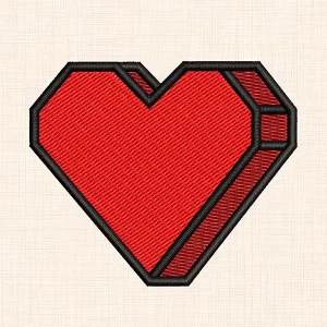 Geometric Heart Embroidery Design