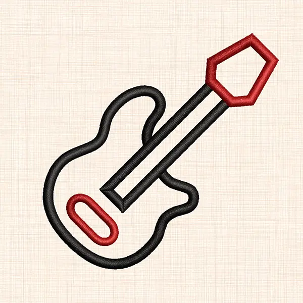 Guitar Outline Machine Embroidery Design Guitar Outline Machine Embroidery Design