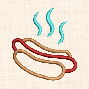 Hot Dog Machine Embroidery Design