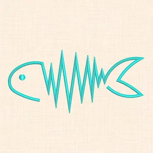 Abstract Fish Skeleton Embroidery Design - preview
