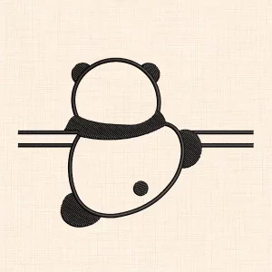 Climbing Panda Machine Embroidery Design - preview