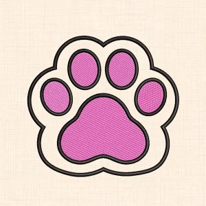 Cute Paw Print Machine Embroidery Design - preview