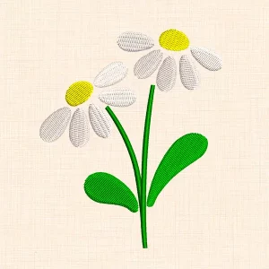 Daisy Flowers Machine Embroidery Design - preview