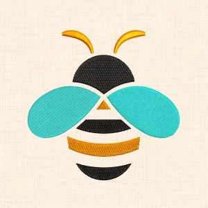 Geometric Bee Machine Embroidery Design - preview