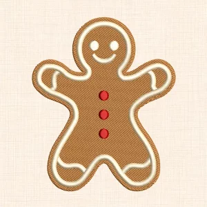 Gingerbread Man Embroidery Design - preview