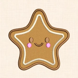 Gingerbread Star Embroidery Design - preview