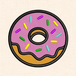 Donut with Sprinkles Embroidery Design - preview